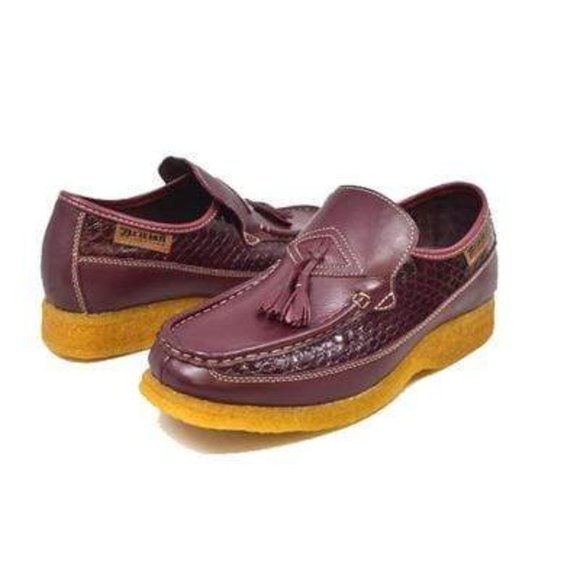 British Walkers Brooklyn Men's Burgundy Red Leather Slip ons